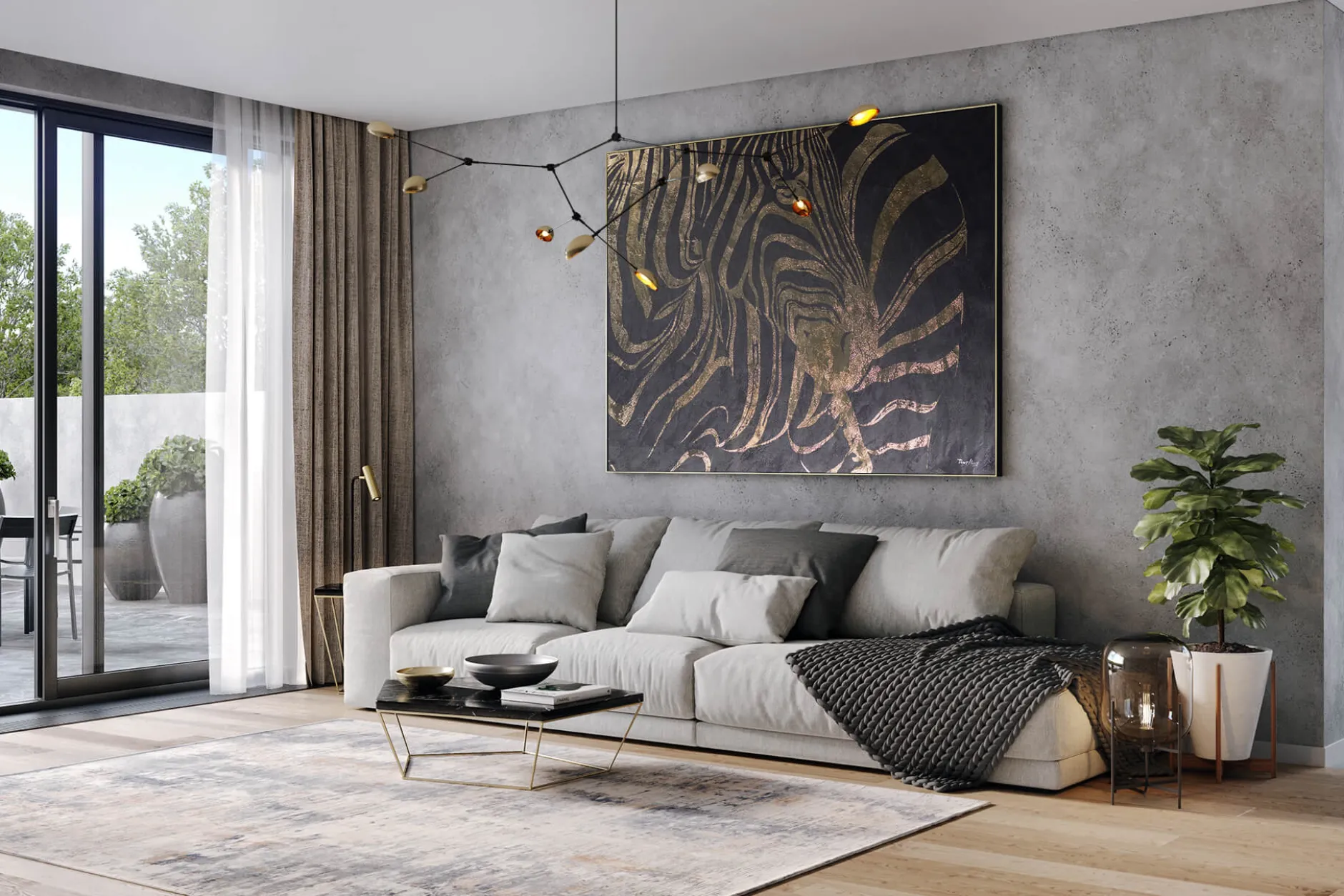 XXL Öl Gemälde 'Zebra aus Gold' | Handgemaltes Unikat