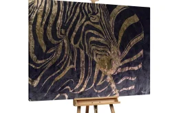 XXL Öl Gemälde 'Zebra aus Gold' | Handgemaltes Unikat