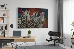 XXL Öl Gemälde 'Zebra Ensemble' | Handgemaltes Unikat