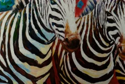 XXL Öl Gemälde 'Zebra Ensemble' | Handgemaltes Unikat