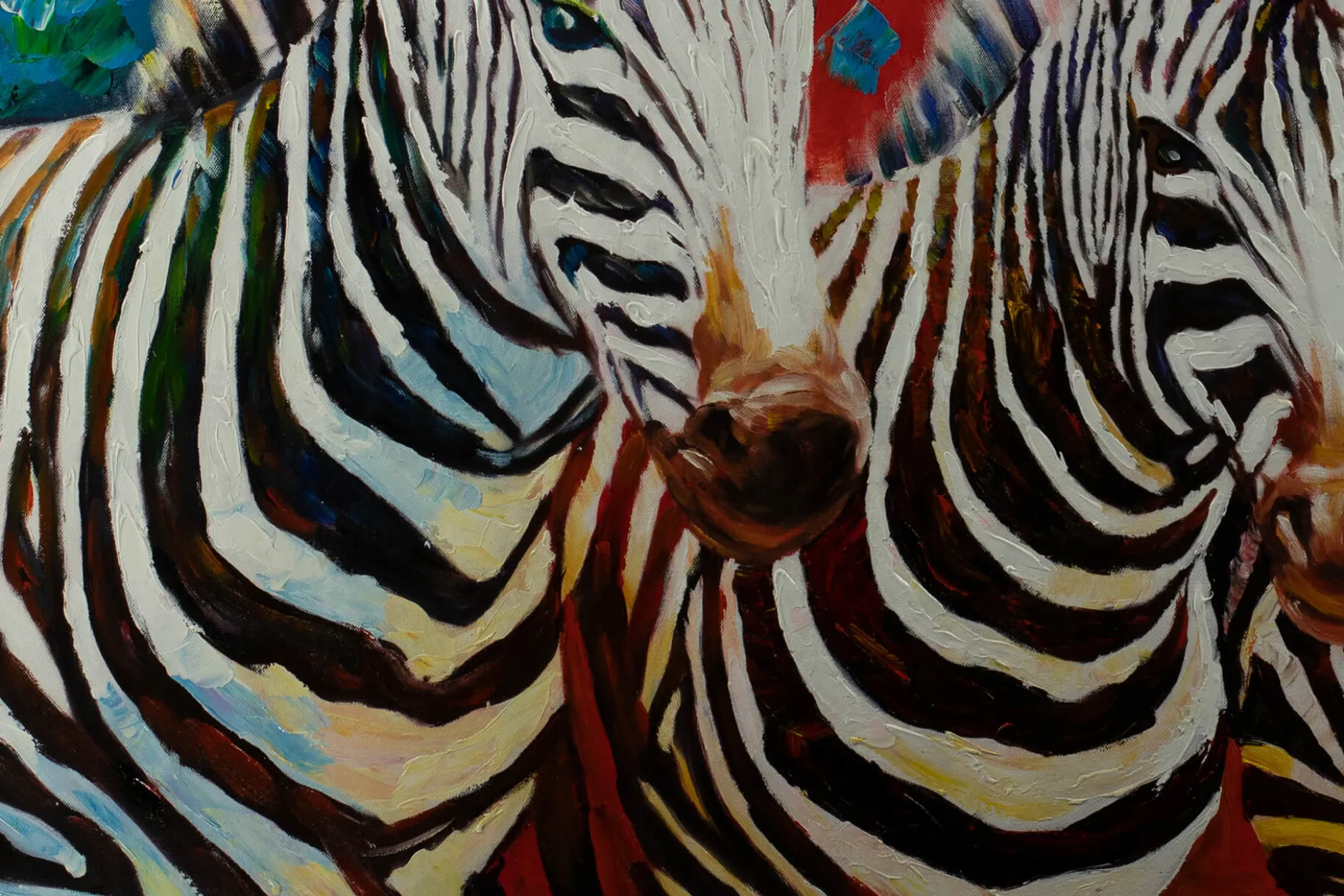 XXL Öl Gemälde 'Zebra Ensemble' | Handgemaltes Unikat