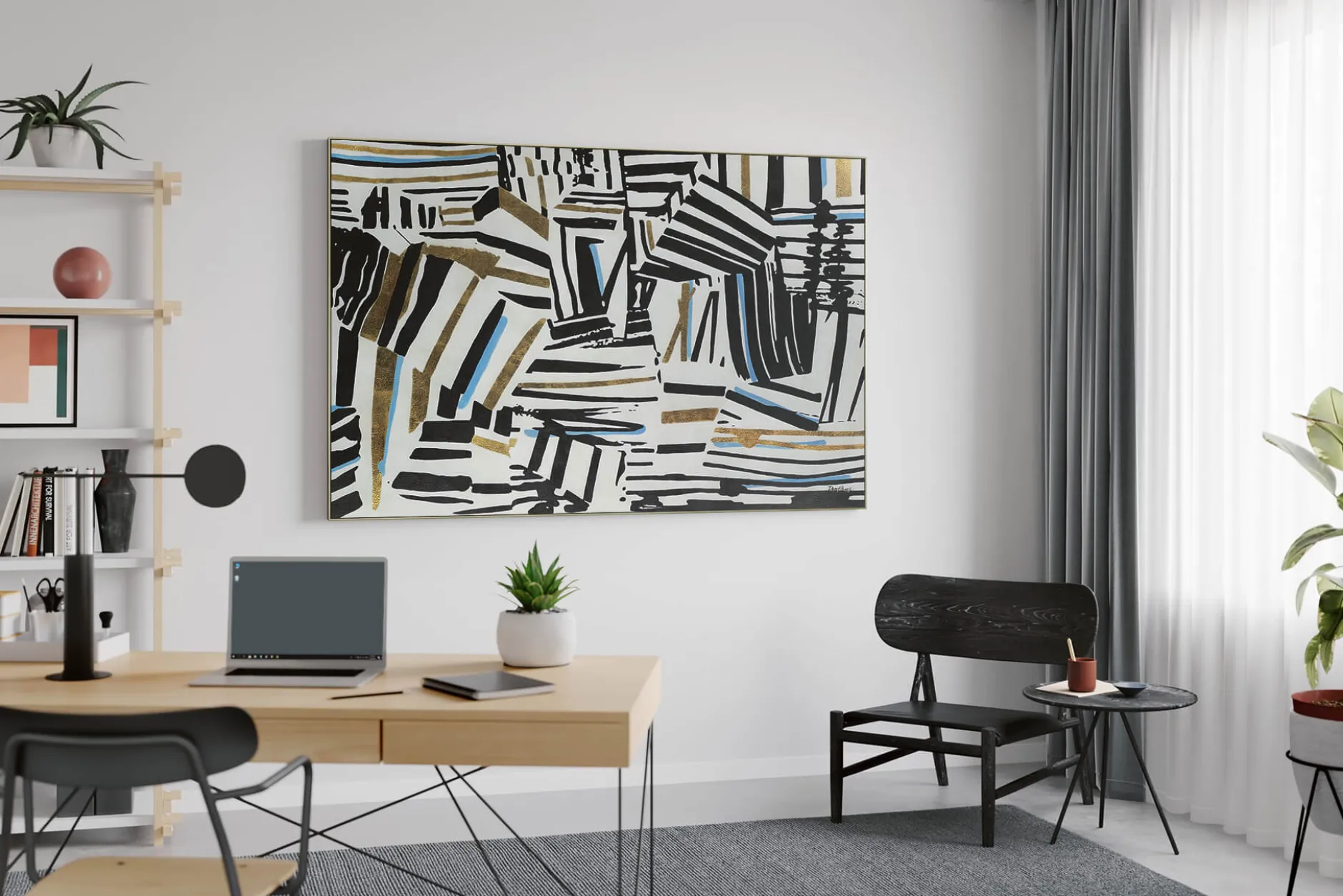 XXL Öl Gemälde 'Zebra meets Art' | Handgemaltes Unikat