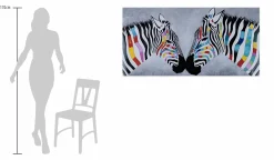 XXL Öl Gemälde 'Zebras im Glück' | Handgemaltes Unikat